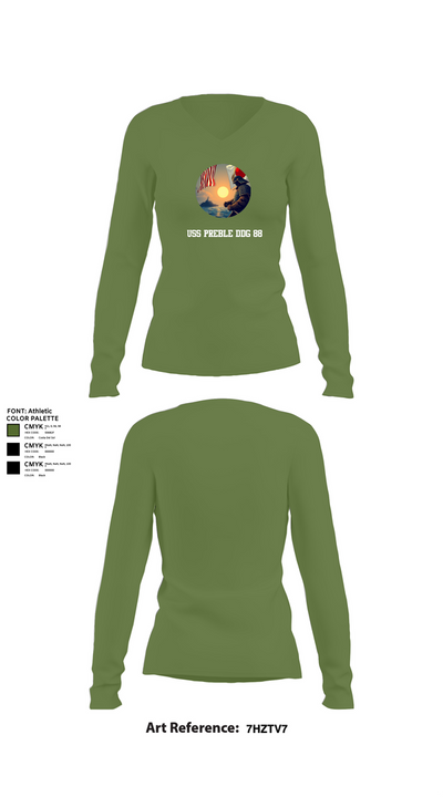 Uss Preble DDG 88 21838003 Women's Long Sleeve V-neck Shirt - 40