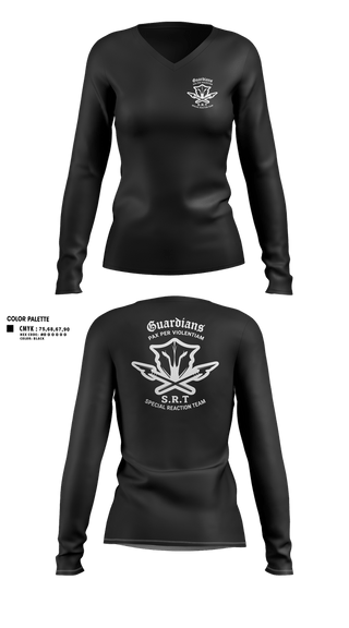 Womens Long Sleeve Vneck Shirt, Special reaction team, Air Force, Teamtime, Team time, sublimation, custom sports apparel, team uniforms, spirit wear, spiritwear, sports uniforms, custom shirts, team store, custom team store, fundraiser sports, apparel fundraiser