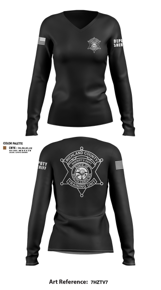 Womens Long Sleeve Vneck Shirt, Richland County Sheriff's Department Training Unit, Police, Teamtime, Team time, sublimation, custom sports apparel, team uniforms, spirit wear, spiritwear, sports uniforms, custom shirts, team store, custom team store, fundraiser sports, apparel fundraiser
