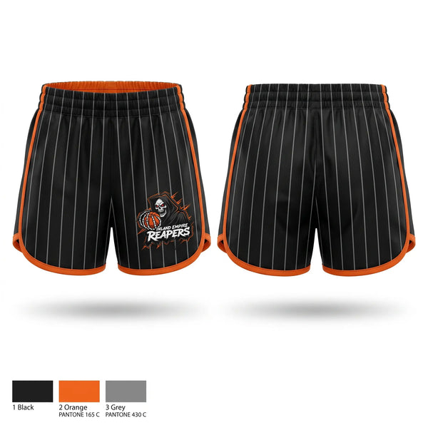 Womens Shorts, IE Reapers, Men's Basketball, Teamtime, Team time, sublimation, custom sports apparel, team uniforms, spirit wear, spiritwear, sports uniforms, custom shirts, team store, custom team store, fundraiser sports, apparel fundraiser