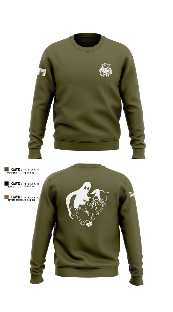 Crew Neck Sweatshirt, A Co 8th Psy-B, Army, Teamtime, Team time, sublimation, custom sports apparel, team uniforms, spirit wear, spiritwear, sports uniforms, custom shirts, team store, custom team store, fundraiser sports, apparel fundraiser