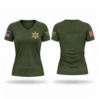 Womens Short Sleeve Vneck Shirt, Clay County Sheriff, Police, Teamtime, Team time, sublimation, custom sports apparel, team uniforms, spirit wear, spiritwear, sports uniforms, custom shirts, team store, custom team store, fundraiser sports, apparel fundraiser