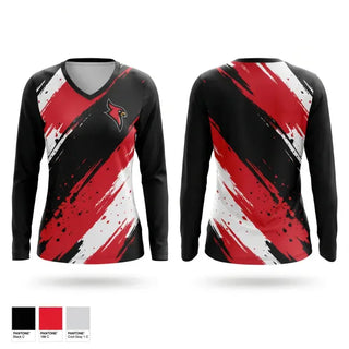Womens Long Sleeve Vneck Shirt, Dryden, Softball, Teamtime, Team time, sublimation, custom sports apparel, team uniforms, spirit wear, spiritwear, sports uniforms, custom shirts, team store, custom team store, fundraiser sports, apparel fundraiser