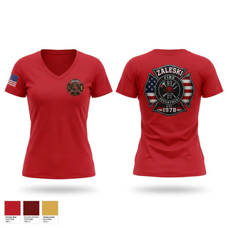 Womens Short Sleeve Vneck Shirt, Zaleski fire department, Fire Department, Teamtime, Team time, sublimation, custom sports apparel, team uniforms, spirit wear, spiritwear, sports uniforms, custom shirts, team store, custom team store, fundraiser sports, apparel fundraiser