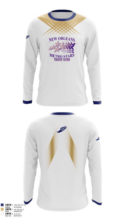 New Orleans Metro Stars Track Club 74828309 Long Sleeve Performance Shirt 1