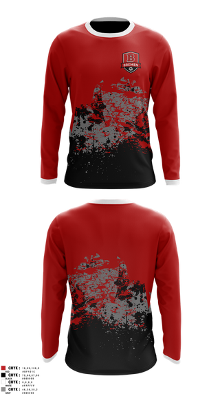 Long Sleeve Performance Shirt, Bremen Soccer, Men's Soccer, Teamtime, Team time, sublimation, custom sports apparel, team uniforms, spirit wear, spiritwear, sports uniforms, custom shirts, team store, custom team store, fundraiser sports, apparel fundraiser