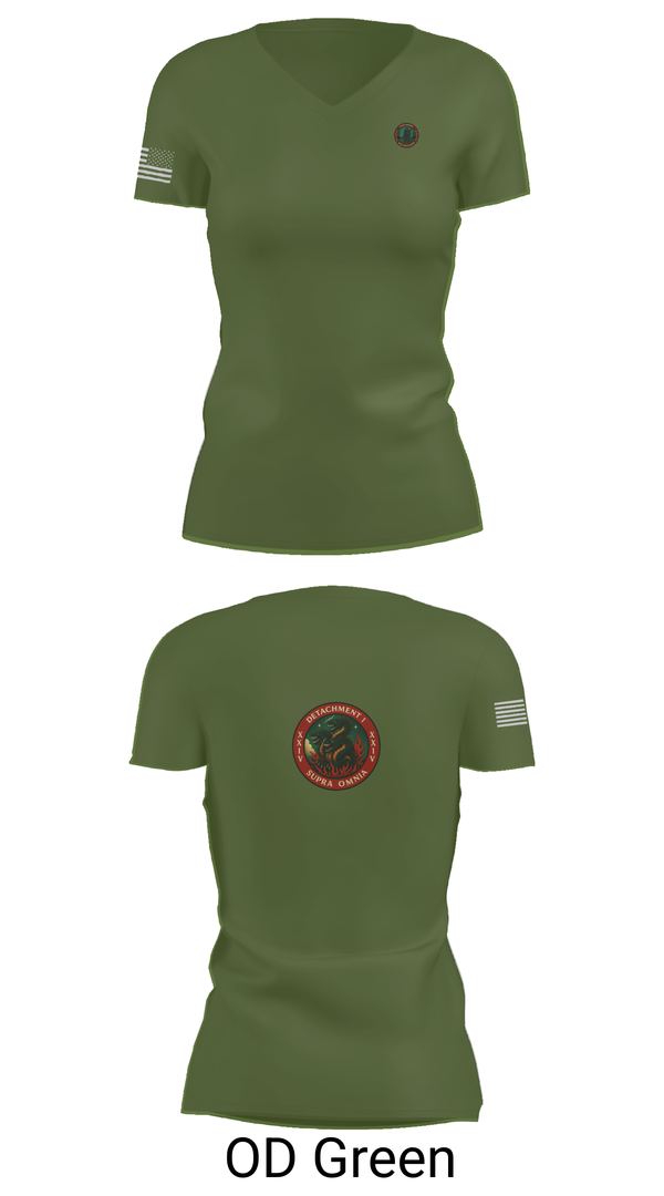 Womens Short Sleeve Vneck Shirt, Detachment 1, 24th MDSB, , Teamtime, Team time, sublimation, custom sports apparel, team uniforms, spirit wear, spiritwear, sports uniforms, custom shirts, team store, custom team store, fundraiser sports, apparel fundraiser