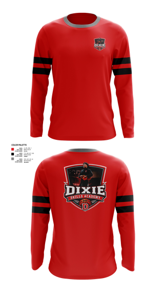 Long Sleeve Performance Shirt, Dixie Skills Academy, Men's Basketball, Teamtime, Team time, sublimation, custom sports apparel, team uniforms, spirit wear, spiritwear, sports uniforms, custom shirts, team store, custom team store, fundraiser sports, apparel fundraiser