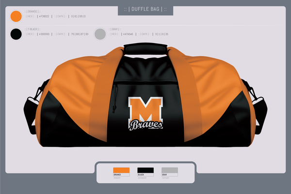 Duffle Bag, Menahga Braves, Women's Basketball, Teamtime, Team time, sublimation, custom sports apparel, team uniforms, spirit wear, spiritwear, sports uniforms, custom shirts, team store, custom team store, fundraiser sports, apparel fundraiser
