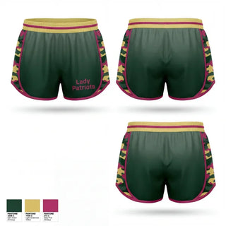 Womens Shorts, Lady Patriots, Wrestling, Teamtime, Team time, sublimation, custom sports apparel, team uniforms, spirit wear, spiritwear, sports uniforms, custom shirts, team store, custom team store, fundraiser sports, apparel fundraiser