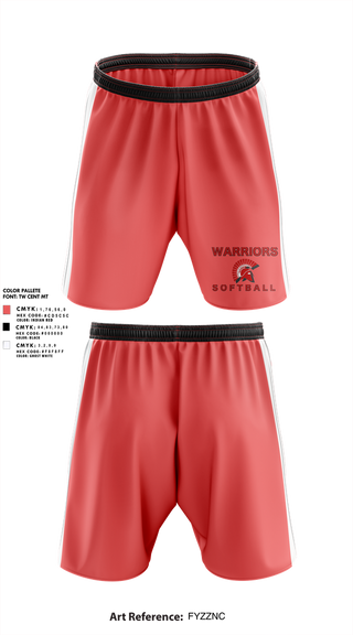 Athletic Shorts With Pockets, Warriors, Softball, Teamtime, Team time, sublimation, custom sports apparel, team uniforms, spirit wear, spiritwear, sports uniforms, custom shirts, team store, custom team store, fundraiser sports, apparel fundraiser
