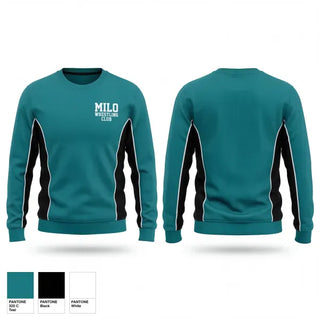 Crew Neck Sweatshirt, Milo Wrestling Club, Wrestling, Teamtime, Team time, sublimation, custom sports apparel, team uniforms, spirit wear, spiritwear, sports uniforms, custom shirts, team store, custom team store, fundraiser sports, apparel fundraiser