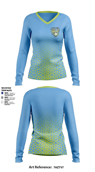 Womens Long Sleeve Vneck Shirt, Magnolia Heat, Softball, Teamtime, Team time, sublimation, custom sports apparel, team uniforms, spirit wear, spiritwear, sports uniforms, custom shirts, team store, custom team store, fundraiser sports, apparel fundraiser