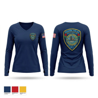 Womens Long Sleeve Vneck Shirt, Village of Newark police department, Police, Teamtime, Team time, sublimation, custom sports apparel, team uniforms, spirit wear, spiritwear, sports uniforms, custom shirts, team store, custom team store, fundraiser sports, apparel fundraiser