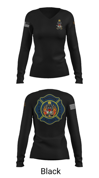 Womens Long Sleeve Vneck Shirt, Guernsey Fire & Rescue, , Teamtime, Team time, sublimation, custom sports apparel, team uniforms, spirit wear, spiritwear, sports uniforms, custom shirts, team store, custom team store, fundraiser sports, apparel fundraiser