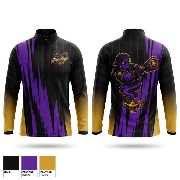 Quarter Zip Jacket, Rim Genie, Softball, Teamtime, Team time, sublimation, custom sports apparel, team uniforms, spirit wear, spiritwear, sports uniforms, custom shirts, team store, custom team store, fundraiser sports, apparel fundraiser