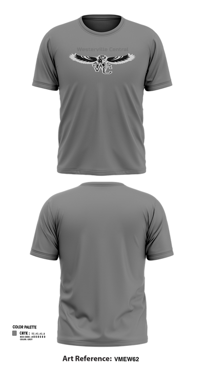Westerville Central Swimming & Diving 56583573 Short Sleeve Performance Shirt - 45