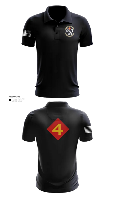 14th Marine regiment 4th Marine corps division 57481844 Short Sleeve Performance Polo - 100