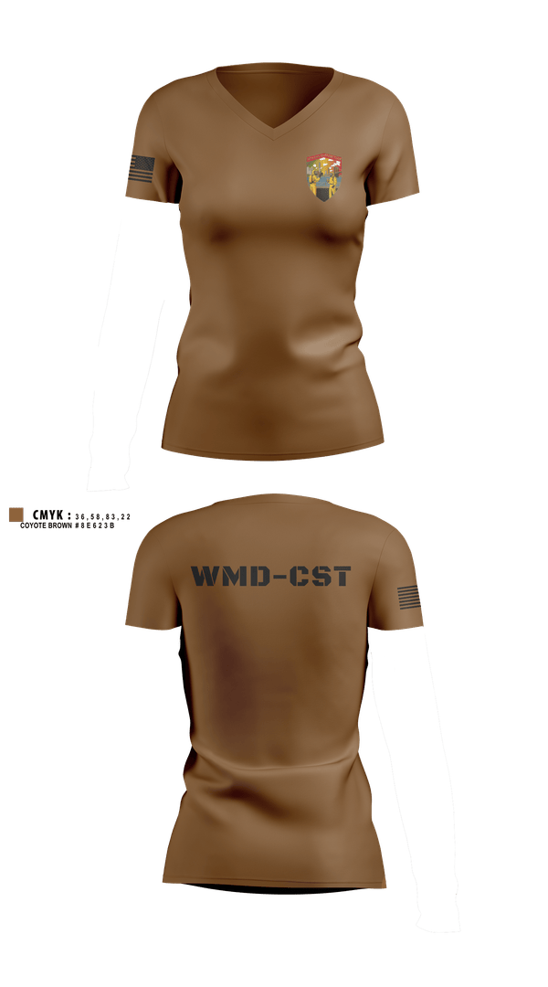 Womens Short Sleeve Vneck Shirt, 24th WMD-CST, Army, Teamtime, Team time, sublimation, custom sports apparel, team uniforms, spirit wear, spiritwear, sports uniforms, custom shirts, team store, custom team store, fundraiser sports, apparel fundraiser