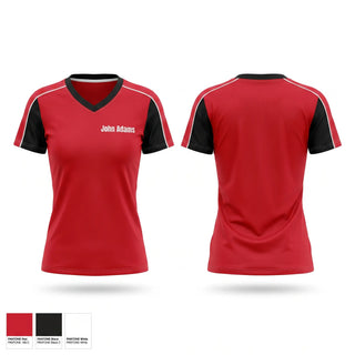 Womens Short Sleeve Vneck Shirt, John Adams, Women's Volleyball, Teamtime, Team time, sublimation, custom sports apparel, team uniforms, spirit wear, spiritwear, sports uniforms, custom shirts, team store, custom team store, fundraiser sports, apparel fundraiser