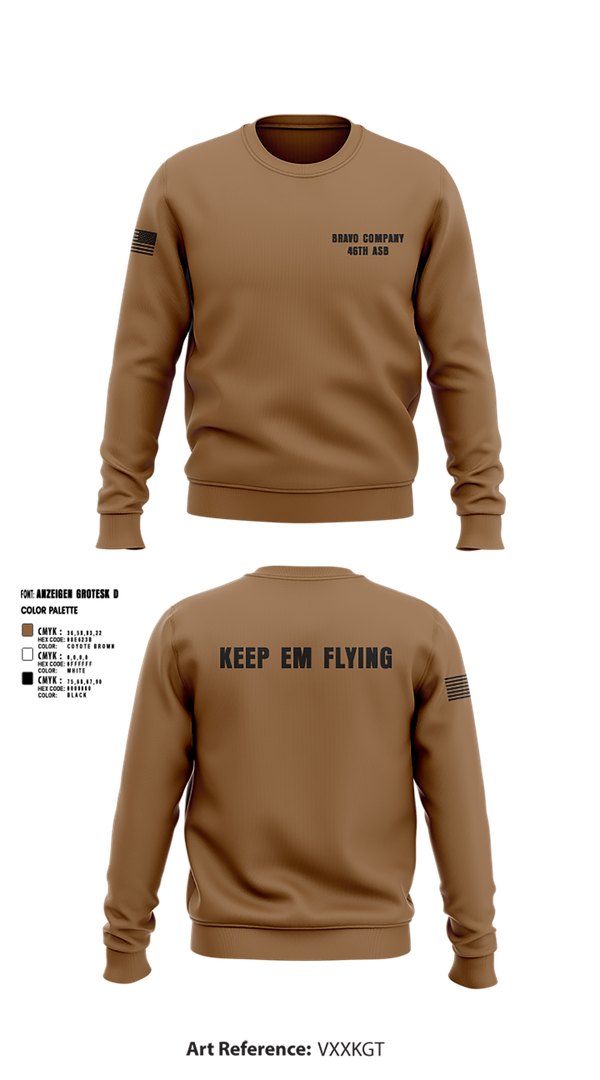 Crew Neck Sweatshirt, Bravo company 46th ASB, , Teamtime, Team time, sublimation, custom sports apparel, team uniforms, spirit wear, spiritwear, sports uniforms, custom shirts, team store, custom team store, fundraiser sports, apparel fundraiser
