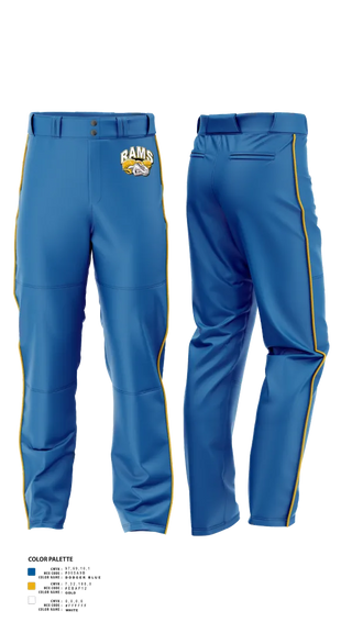 Baseball Pants, Brogden Rams, Baseball, Teamtime, Team time, sublimation, custom sports apparel, team uniforms, spirit wear, spiritwear, sports uniforms, custom shirts, team store, custom team store, fundraiser sports, apparel fundraiser