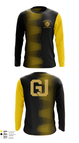Long Sleeve Performance Shirt, Golden Jaguaretts Dance/Step Team, Spirit Store, Teamtime, Team time, sublimation, custom sports apparel, team uniforms, spirit wear, spiritwear, sports uniforms, custom shirts, team store, custom team store, fundraiser sports, apparel fundraiser