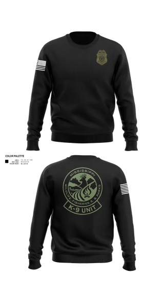 Crew Neck Sweatshirt, MDWFP K9, , Teamtime, Team time, sublimation, custom sports apparel, team uniforms, spirit wear, spiritwear, sports uniforms, custom shirts, team store, custom team store, fundraiser sports, apparel fundraiser