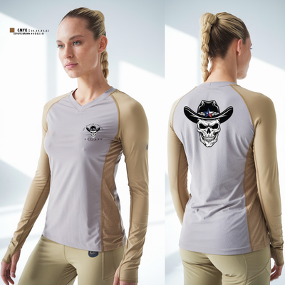 SAN MARCOS RCTG COMPANY 30663608 Women's Long Sleeve V-neck Shirt - 2