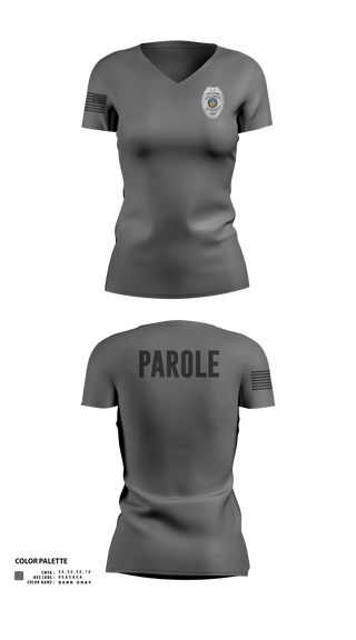 Womens Short Sleeve Vneck Shirt, Adult Parole Authority, Police, Teamtime, Team time, sublimation, custom sports apparel, team uniforms, spirit wear, spiritwear, sports uniforms, custom shirts, team store, custom team store, fundraiser sports, apparel fundraiser