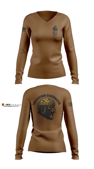Womens Long Sleeve Vneck Shirt, 1136th MP Co, , Teamtime, Team time, sublimation, custom sports apparel, team uniforms, spirit wear, spiritwear, sports uniforms, custom shirts, team store, custom team store, fundraiser sports, apparel fundraiser