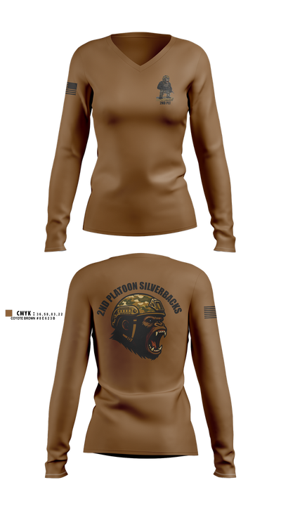 1136th MP Co 54858504 Women's Long Sleeve V-neck Shirt - 4