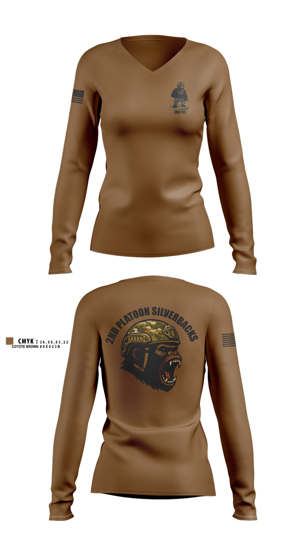 Womens Long Sleeve Vneck Shirt, 1136th MP Co, , Teamtime, Team time, sublimation, custom sports apparel, team uniforms, spirit wear, spiritwear, sports uniforms, custom shirts, team store, custom team store, fundraiser sports, apparel fundraiser