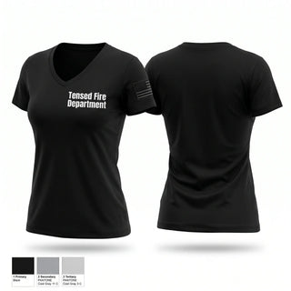 Womens Short Sleeve Vneck Shirt, Tensed Fire Department, Fire Department, Teamtime, Team time, sublimation, custom sports apparel, team uniforms, spirit wear, spiritwear, sports uniforms, custom shirts, team store, custom team store, fundraiser sports, apparel fundraiser