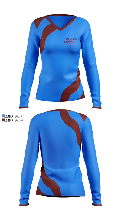 LI LIGHTNING 27443387 Women's Long Sleeve V-neck Shirt - 1