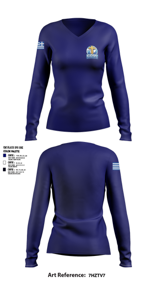 Womens Long Sleeve Vneck Shirt, Greek Orthodox Volleyball League, Men's Volleyball, Teamtime, Team time, sublimation, custom sports apparel, team uniforms, spirit wear, spiritwear, sports uniforms, custom shirts, team store, custom team store, fundraiser sports, apparel fundraiser