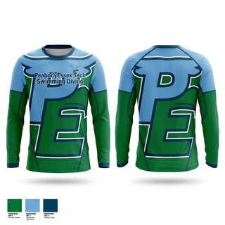 Long Sleeve Performance Shirt, Peabody Veterans Memorial High School Swimming, Swimming, Teamtime, Team time, sublimation, custom sports apparel, team uniforms, spirit wear, spiritwear, sports uniforms, custom shirts, team store, custom team store, fundraiser sports, apparel fundraiser