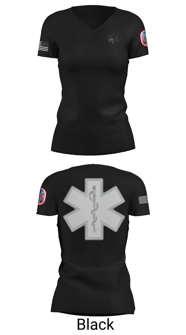 Womens Short Sleeve Vneck Shirt, I-STAT EMS, , Teamtime, Team time, sublimation, custom sports apparel, team uniforms, spirit wear, spiritwear, sports uniforms, custom shirts, team store, custom team store, fundraiser sports, apparel fundraiser