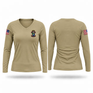 Womens Long Sleeve Vneck Shirt, 3rd/75th Ranger Regiment, Army, Teamtime, Team time, sublimation, custom sports apparel, team uniforms, spirit wear, spiritwear, sports uniforms, custom shirts, team store, custom team store, fundraiser sports, apparel fundraiser