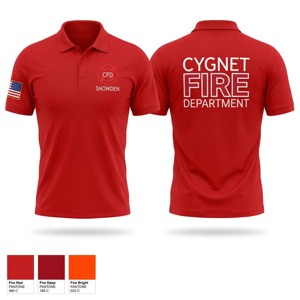 Short Sleeve Performance Polo, Cygnet, Fire Department, Teamtime, Team time, sublimation, custom sports apparel, team uniforms, spirit wear, spiritwear, sports uniforms, custom shirts, team store, custom team store, fundraiser sports, apparel fundraiser