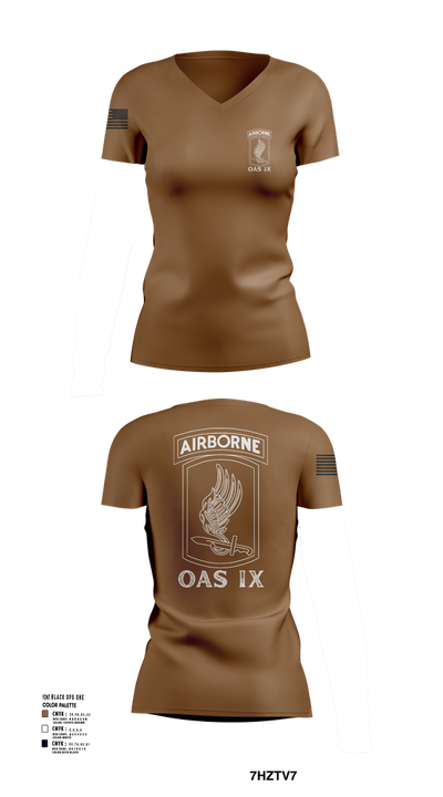 173RD ABN 21007449 Women's Short Sleeve V-neck Shirt - 102