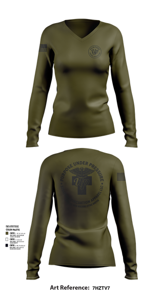 Womens Long Sleeve Vneck Shirt, 439th AES, , Teamtime, Team time, sublimation, custom sports apparel, team uniforms, spirit wear, spiritwear, sports uniforms, custom shirts, team store, custom team store, fundraiser sports, apparel fundraiser
