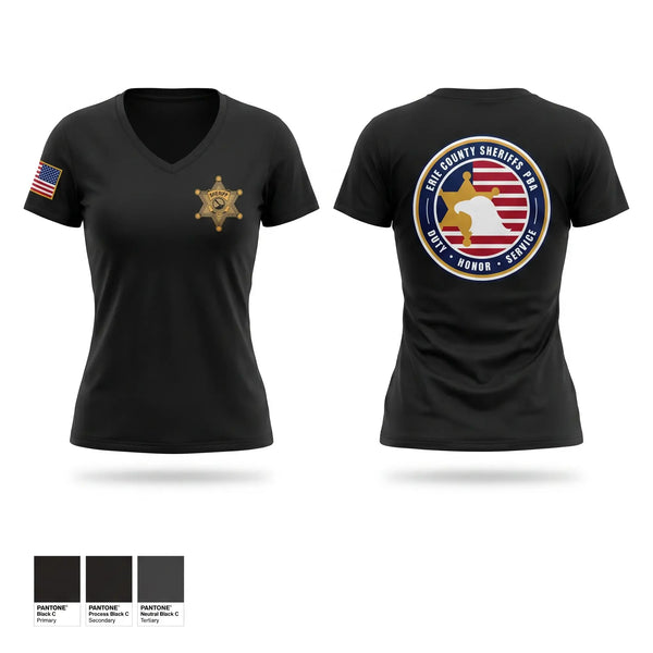 Womens Short Sleeve Vneck Shirt, Erie County Sheriff's Office PBA, Police, Teamtime, Team time, sublimation, custom sports apparel, team uniforms, spirit wear, spiritwear, sports uniforms, custom shirts, team store, custom team store, fundraiser sports, apparel fundraiser