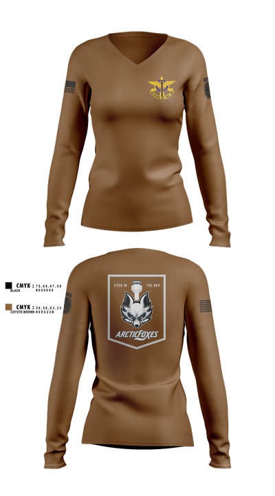 Fox Co 3-10 GSAB 20000256 Women's Long Sleeve V-neck Shirt - 1