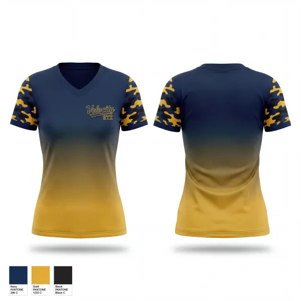 Womens Short Sleeve Vneck Shirt, Velocity HTX, Softball, Teamtime, Team time, sublimation, custom sports apparel, team uniforms, spirit wear, spiritwear, sports uniforms, custom shirts, team store, custom team store, fundraiser sports, apparel fundraiser