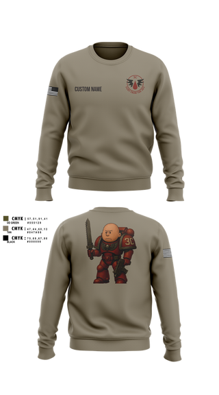Crew Neck Sweatshirt, CCo, 1-508PIR (OG), Army, Teamtime, Team time, sublimation, custom sports apparel, team uniforms, spirit wear, spiritwear, sports uniforms, custom shirts, team store, custom team store, fundraiser sports, apparel fundraiser