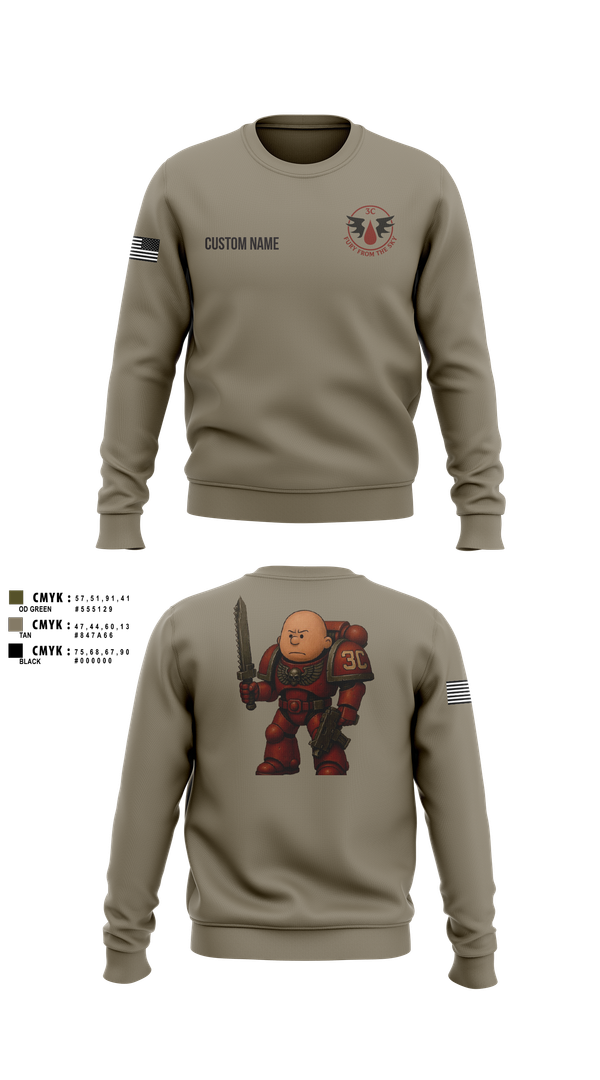 Crew Neck Sweatshirt, CCo, 1-508PIR (OG), Army, Teamtime, Team time, sublimation, custom sports apparel, team uniforms, spirit wear, spiritwear, sports uniforms, custom shirts, team store, custom team store, fundraiser sports, apparel fundraiser