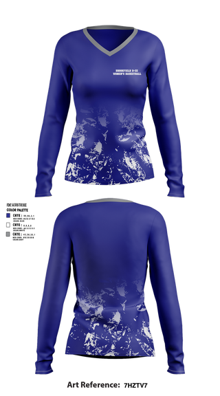 Womens Long Sleeve Vneck Shirt, Brookfield R-III High School Basketball, Women's Basketball, Teamtime, Team time, sublimation, custom sports apparel, team uniforms, spirit wear, spiritwear, sports uniforms, custom shirts, team store, custom team store, fundraiser sports, apparel fundraiser