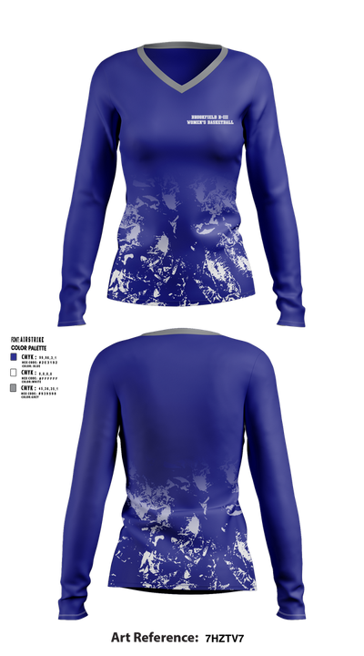 Brookfield R-III High School Basketball 85578294 Women's Long Sleeve V-neck Shirt - 1 (1)