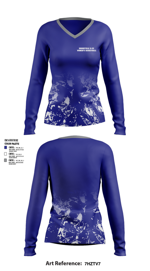 Womens Long Sleeve Vneck Shirt, Brookfield R-III High School Basketball, Women's Basketball, Teamtime, Team time, sublimation, custom sports apparel, team uniforms, spirit wear, spiritwear, sports uniforms, custom shirts, team store, custom team store, fundraiser sports, apparel fundraiser